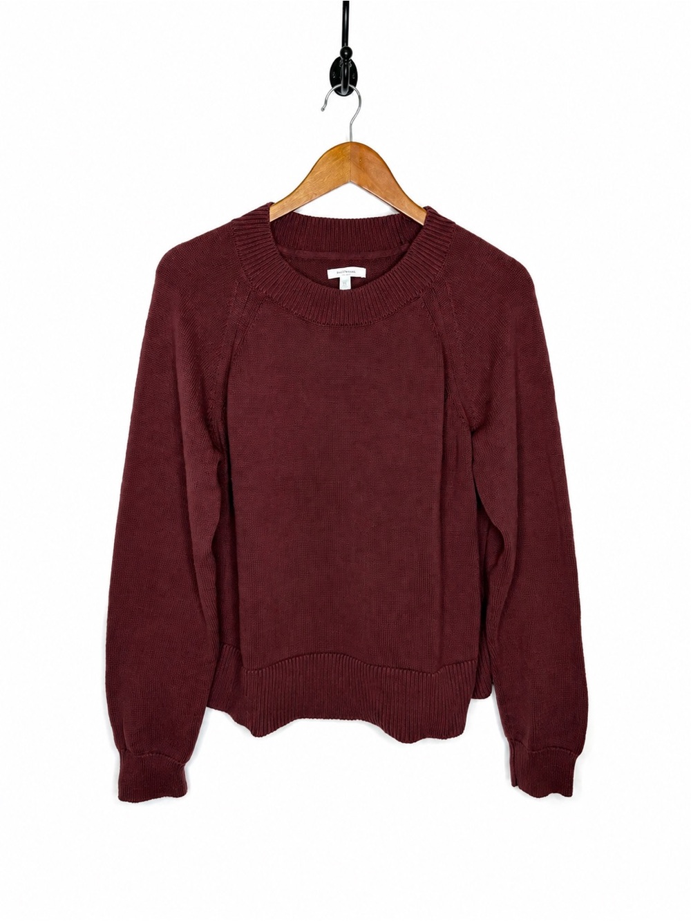 Daily Ritual Women’s XL Burgundy 100% Cotton Raglan Sleeve Knit Sweater